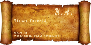 Miron Arnold névjegykártya